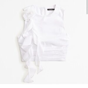 Abercrombie & Fitch White Top Rosette
